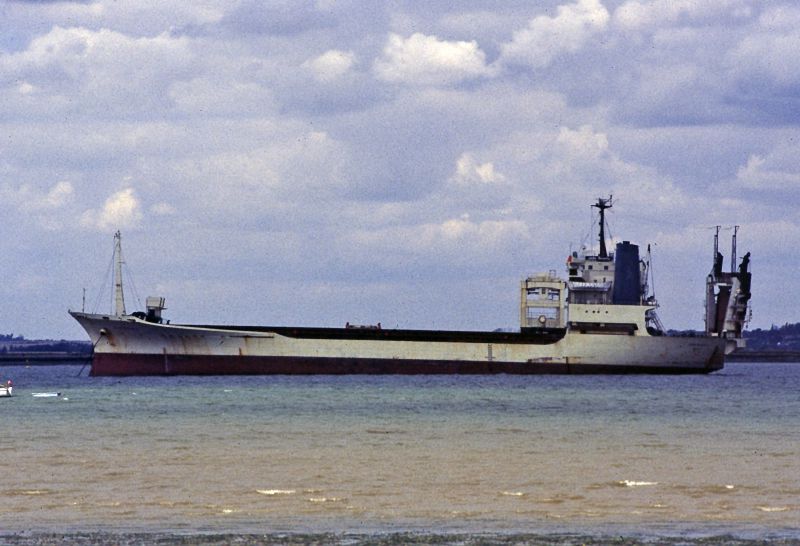 JADE BOUNTY laid up in the River Blackwater. Date: 25 August 1985.